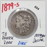RARE 1879-S 90% Silver Morgan $1 Dollar