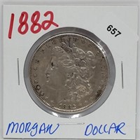 1882 90% Silver Morgan $1 Dollar