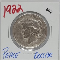 1922 90% Silver Peace $1 Dollar