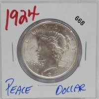 1924 90% Silver Peace $1 Dollar