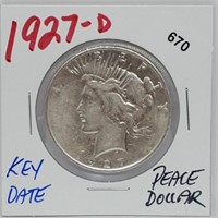 Key Date 1927-D 90% Silver Peace $1 Dollar