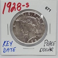 Key Date 1928-S 90% Silver Peace $1 Dollar