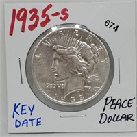 Key Date 1935-S 90% Silver Peace $1 Dollar