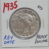 Key Date 1935 90% Silver Peace $1 Dollar