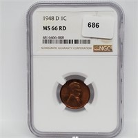 NGC 1948-D MS66RD Wheat Penny