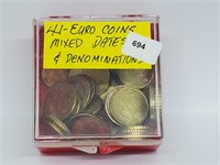41-Mixed Date & Denomination Euro Coins