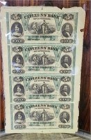 1800's Citizens bank Louisiana  Uncut 5 dollar