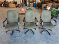 3 Padded Rolling Office Chairs