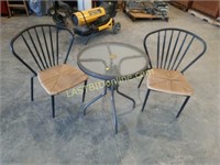 Round Glass Table & 2 Chairs