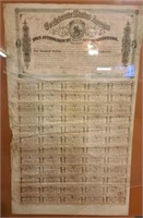 RARE Uncut Confederate Bond Sheet 1865 - 1894