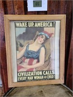 Vintage Wake up America  War flier