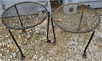 Pair of Metal Outdoor Side Tables