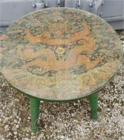 Vintage Chinese dragon puzzle top table