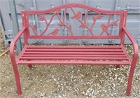 Red Aluminum Outdoor Bird Bench