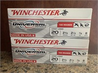 200rd Winchester universal shotgun shells -20 gage