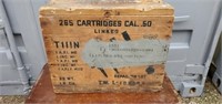 Vintage Wooden 50 cal Ammo Box