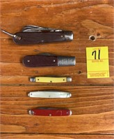 Lot of 5 various pocket knifes