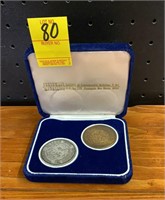 2 Lake City, CO Centennial Medallions 1875-1975