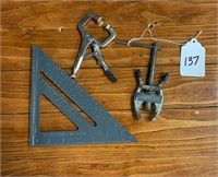 Small vice clamp, press clamp, and square