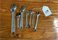 Small crescent and end wrenches