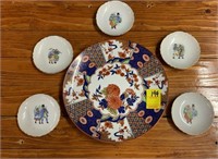 Japanese style plate with 5 tea plates