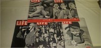 Lot of 5 vintage Life Magazines.