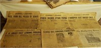 Lot of 6 world War era newspapers