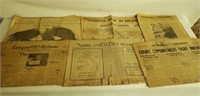 Lot of 8 World War era newspapers