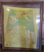 Vintage German Cloth Soldiers map framed