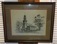 Signed Canuavaro Christ Church Alexandria VA Print