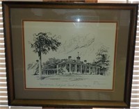 Signed Canuavaro Mount Vernon East Front Print