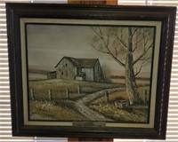 Painting On Canvas of Old Primitive Barn