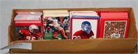 BOX OF HUSKERS SCHEDULES & TRADING CARDS