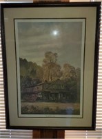 Signed Russell May Grandfather's Store Print