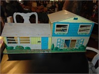vitage tin litho doll house and furniture