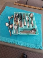 MISCELLANOUS SILVERWARE,  NOT A COMPLETE SET