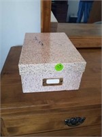 DECORATIVE BOX FILLED WITH OFFICE SUPPLIES