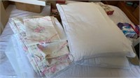 MATTRESS PAD /TWO PILLOWS AND FULL SIZE SHEETS