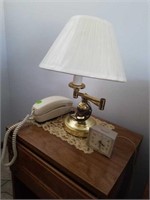 ALARM CLOCK,  DESK TELEPHONE,  NIGHT STAND LAMP