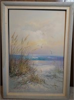Original Beach Scene on Canvas 29x41"