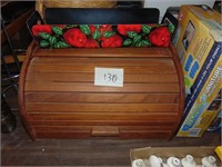 Wooden bread box and Apple decor