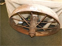 OLD HEAVY IRON WAGON WHEEL