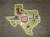Lone Star Beer Texas Embossed Metal Sign