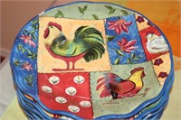 ROOSTER PLATES (HAVE CHIPS) BY SUSAN WINGET