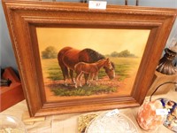 VINTAGE FRAMED HORSE PAINTING