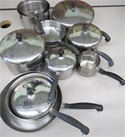Vtg Farberware Stainless Steel Pots & Pans Set