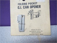 New Old Stock VTG  Folding Pocket GI Can Opener