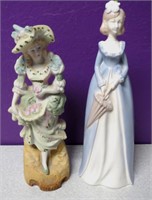 Lot of 2 Porcelain Victorian Lady Figures