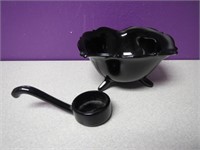 Deep Amethyst Glass Bowl w/Ladle 6" X 3"