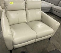 Leather power reclining loveseat USB ports tags